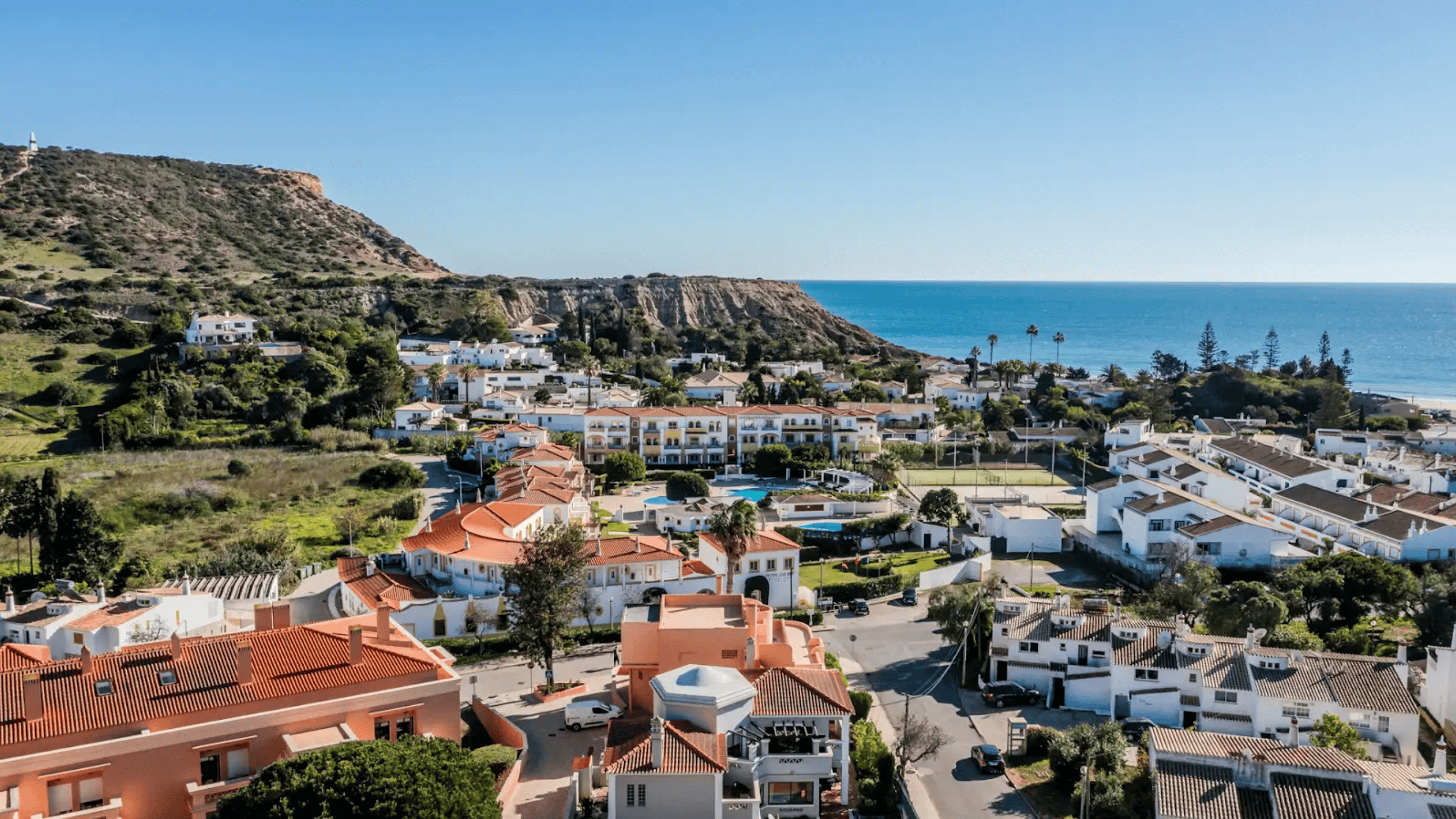 aerial shot of Lagos, Portugal